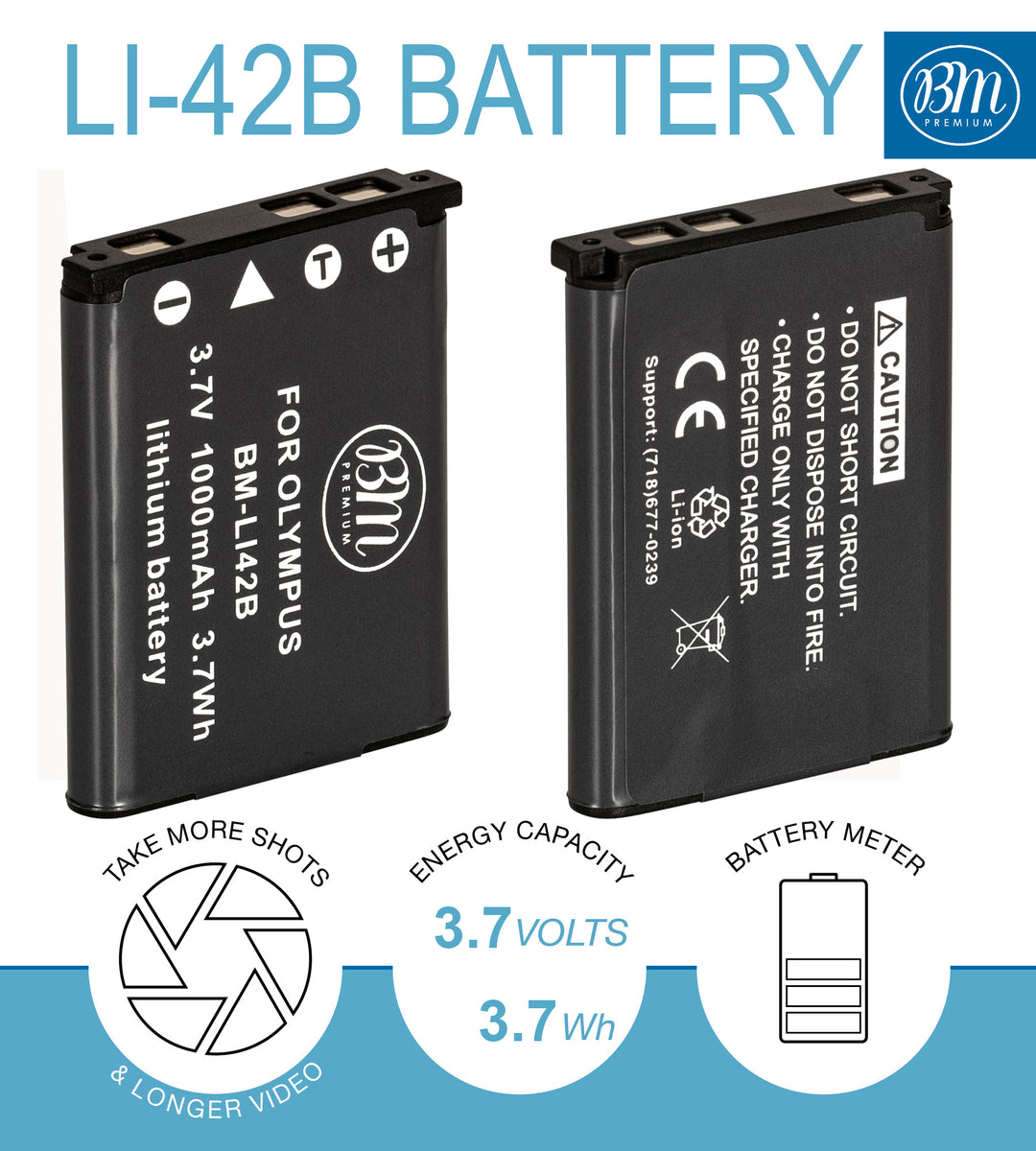 2x Batteria Li-40b / Li-42b Per Olympus Tough TG-310, TG-3000, VR-310, VR-325, VR-330 – Mtb 2BAT-053