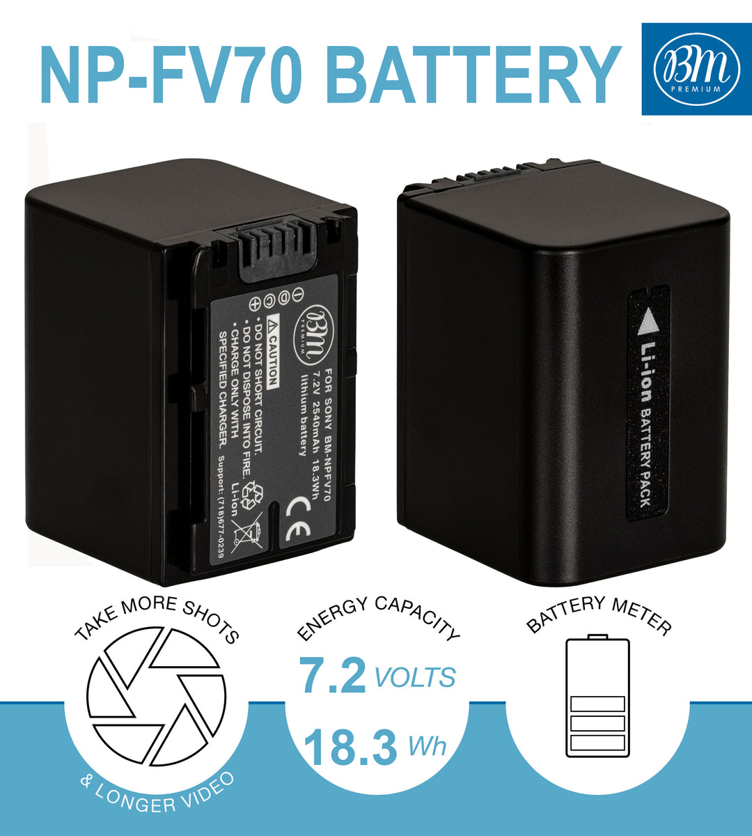 BM Premium NP-FV70 Battery and Battery Charger for Sony Handycam