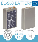 BM Premium 2 Pack BLS-50, PS-BLS5 Battery and Charger for Olympus OM-D E-M5 III, E-M10, E-M10 III, E-M10 IV, E-PL8, E-PL9, E-PL10, Stylus 1 Cameras