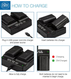 BM Premium 2 DMW-BLF19, DMW-BLF19e Batteries and Dual Battery Charger for Panasonic Lumix DC-G9, DC-GH5, DMC-GH3, DMC-GH3K, DMC-GH4, DMC-GH4K Cameras