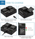 BM 2 DMW-BLH7 Batteries and Dual Battery Charger for Panasonic Lumix DC-GX850 DMC-LX10 DMC-LX15 DMC-GM1 DMC-GM1K GM1KA DMC-GM1KS DMC-GM5 GM5KK Cameras