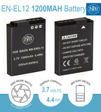 BM Premium EN-EL12 Battery and Charger for Nikon Coolpix S9300, S9400, S9500, S9700, S9900, P310, P330, P340, KeyMission 170, KeyMission 360 Cameras