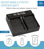 BM Premium 2 DMW-BLF19, DMW-BLF19e Batteries and Dual Battery Charger for Panasonic Lumix DC-G9, DC-GH5, DMC-GH3, DMC-GH3K, DMC-GH4, DMC-GH4K Cameras
