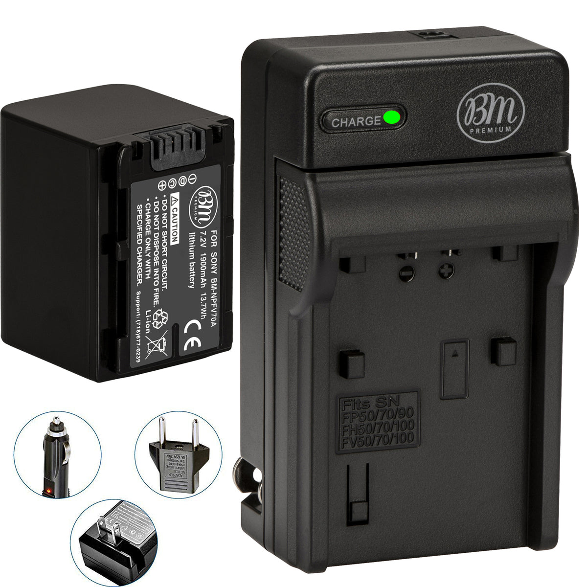 BM Premium NP-FV70A High Capacity Battery and Battery Charger for