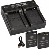 BM 2 Pack of EN-EL12 Batteries and Dual Battery Charger for Nikon Coolpix A1000, B600, W300, A900, AW100, AW110, AW120, AW130, S6300, S8100 Cameras