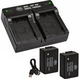 BM 2 DMW-BMB9 Batteries and USB Dual Charger for Panasonic Lumix DC-FZ80 DMC-FZ40K DMC-FZ45K DMC-FZ47K FZ48K FZ60 FZ70 DMC-FZ100 DMC-FZ150 Cameras