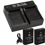 BM 2 EN-EL14A Batteries and Dual Charger for Nikon D3100 D3200 D3300 D3400 D3500 D5100 D5200 D5300 D5500 D5600 DF Coolpix P7100 P7700 P7800 Cameras