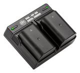 BM Premium 2 DMW-BLF19, DMW-BLF19e Batteries and Dual Battery Charger for Panasonic Lumix DC-G9, DC-GH5, DMC-GH3, DMC-GH3K, DMC-GH4, DMC-GH4K Cameras