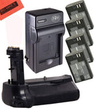 Battery Grip Kit for Canon EOS 7D Mark II Digital SLR Camera Includes Qty 4 BM LP-E6N Batteries + Battery Charger + Replacement BG-E16 Battery Grip