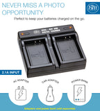 BM Premium 2 LP-E10 Batteries and Dual Bay Battery Charger for Canon EOS Rebel T3, T5, T6, T7, EOS 1100D, EOS 1200D, EOS 1300D, EOS 2000D Cameras