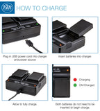 BM Premium 2 LP-E10 Batteries and Dual Bay Battery Charger for Canon EOS Rebel T3, T5, T6, T7, EOS 1100D, EOS 1200D, EOS 1300D, EOS 2000D Cameras