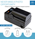 Battery Grip Kit for Canon EOS 7D Mark II Digital SLR Camera Includes Qty 4 BM LP-E6N Batteries + Battery Charger + Replacement BG-E16 Battery Grip
