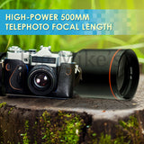 High-Power 500mm f/8 Manual Telephoto Lens for Nikon Z6, Z7 Mirrorless Cameras