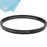 77mm UV Protective Filter for Canon, Nikon, FujiFilm, Olympus, Panasonic, Pentax, Sigma, Sony, Tamron Cameras and Camcorders