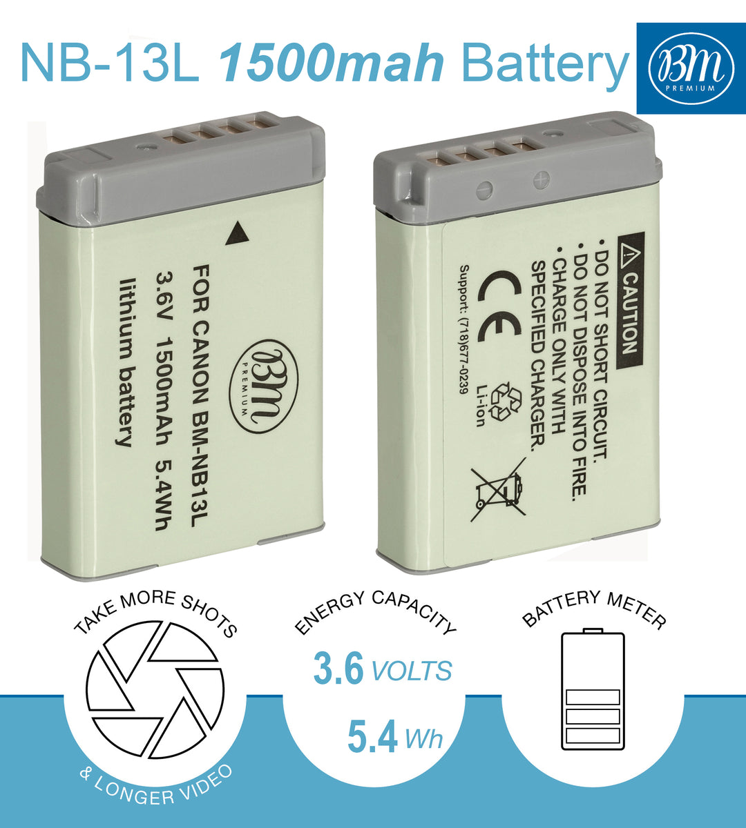 BM 2 NB-13L Batteries and Charger for Canon PowerShot SX620 SX720
