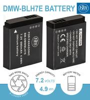 BM Premium DMW-BLH7 Battery and Charger for Panasonic Lumix DC-GX850 DMC-LX10 DMC-LX15 DMC-GM1 DMC-GM1K DMC-GM1KA DMC-GM1KS DMC-GM5 DMC-GM5KK Cameras