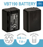BM VW-VBT190 Battery and Charger for Panasonic HC-V800K HC-VX1K WXF1K V510 V520 V550 V710 V720 V750 V770 HC-VX870 HC-VX981 HC-W580 HC-W850 HC-WXF991