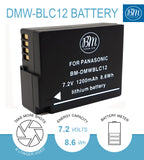 BM DMW-BLC12 High Capacity Battery and Charger for Panasonic DC-FZ1000 II DC-G95 DMC-G85 DMC-GH2 DMC-G5 DMC-G6 DMC-G7 DMC-GX8 FZ1000 DMC-FZ2500 Camera