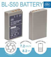BM Premium BLS-5, BLS-50, PS-BLS5 Battery for Olympus OM-D E-M5 III, E-M10, E-M10 III, E-M10 IV, E-PL6, E-PL7, E-PL8, E-PL9, E-PL10, Stylus 1 Cameras