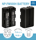 BM 2 NP-FM500H Batteries and Dual Bay Charger for Sony Alpha a77II, a68, SLT-A57, SLT-A58, A65V, A77V, A99V, A100, A200, A300, A350, A450 DSLR Cameras