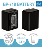 BM Premium BP-718 Battery for Canon Vixia HFM50 HFM52 HFM500 HFR50 HFR52 HFR500 HFR60 HFR62 HFR600 HFR70 HFR72 HFR700 HFR80 HFR82 HFR800 Camcorders