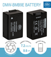 BM 2 DMW-BMB9 Batteries and USB Dual Charger for Panasonic Lumix DC-FZ80 DMC-FZ40K DMC-FZ45K DMC-FZ47K FZ48K FZ60 FZ70 DMC-FZ100 DMC-FZ150 Cameras