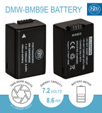BM 2 DMW-BMB9 Batteries and Charger for Panasonic Lumix DC-FZ80 DMC-FZ40K DMC-FZ45K DMC-FZ47K DMC-FZ48K DMC-FZ60 DMC-FZ70 DMC-FZ100 DMC-FZ150 Cameras