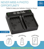 BM Premium 2 Pack of NP-FV50 Batteries and Dual Bay Battery Charger for Sony Handycam Camcorders