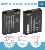 BM Premium DMW-BCM13E Battery and Charger for Panasonic DC-TS7 DMC-FT5A LZ40 TS5, TS6, TZ37 TZ40 TZ41 TZ55 TZ60 ZS27 ZS30 ZS35 ZS40 ZS45 ZS50 Cameras