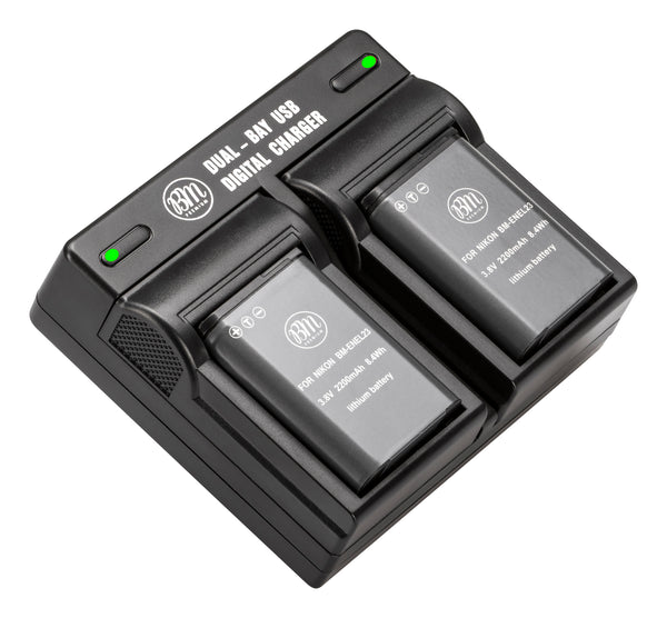 BM Premium Pack of EN-EL23 Batteries and Dual Battery Charger for Nikon Coolpix B700, P900, P600, P610, S810c Digital Camera