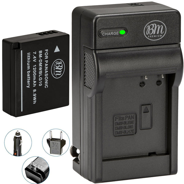 BM DMW-BLG10 Battery and Charger for Panasonic Lumix DC-ZS80 DC-GX9 DC-LX100 II DC-ZS200 DC-ZS70 DMC-GX80 DMC-GX85 ZS60 ZS100 GF6 GX7K LX100K Cameras
