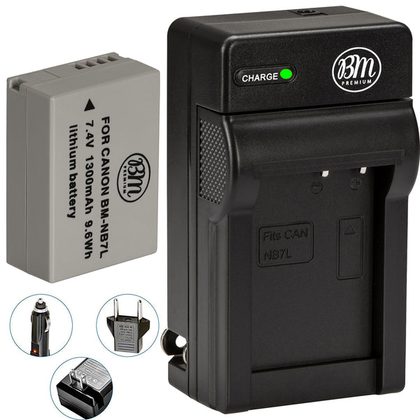 BM Premium NB-7L Battery & Charger Kit Compatible with Canon PowerShot G10, G11, G12, SX30 is Digital Cameras