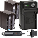 BM Premium 2 Pack NP-F970 High Capacity Batteries and Charger for Sony PXW-Z150, Z190, Z280, NEX-EA50M, FDR-AX14K, HDR-AX2000, FX7, FX1000 Camcorders