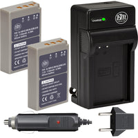 BM Premium 2 Pack BLS-50, PS-BLS5 Battery and Charger for Olympus OM-D E-M5 III, E-M10, E-M10 III, E-M10 IV, E-PL8, E-PL9, E-PL10, Stylus 1 Cameras