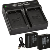 BM 2 Pack of DMW-BLG10 Batteries and Dual Bay Charger for Panasonic Lumix DC-ZS80 DC-GX9 DC-LX100 II DC-ZS200 DC-ZS70 GX80 GX85 ZS60 ZS100 GF6 GX7K