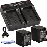 BM 2 BP-820 Batteries and Dual Charger for Canon VIXIA GX10 HF G21 HFG30 HFG40 HF G50 HF G60 XA10 XA11 XA15 XA20 XA25 XA40 XA45 XA50 XA55 Camcorders