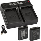 BM 2 DMW-BLH7 Batteries and Dual Battery Charger for Panasonic Lumix DC-GX850 DMC-LX10 DMC-LX15 DMC-GM1 DMC-GM1K GM1KA DMC-GM1KS DMC-GM5 GM5KK Cameras