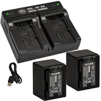 BM 2 BP-727 Batteries and Dual Battery Charger for Canon HFR50 HFR52 HFR500 HFR60 HFR62 HFR600 HFR70 HFR72 HFR700 HFR80 HFR82 HFR800 HFM500 Camcorders