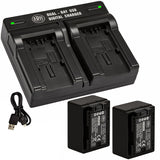 BM 2 BP-718 Batteries and Dual Battery Charger for Canon HFR400 HFR50 HFR52 HFR500 HFR60 HFR62 HFR600 HFR70 HFR72 HFR700 HFR80 HFR82 HFR800 Camcorders