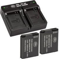 BM 2 DMW-BCM13 Batteries and Dual Bay Battery Charger for Panasonic DC-TS7 DMC-TS5 TS6 TZ37 TZ40 TZ41 TZ55 TZ60 ZS27 ZS30 ZS35 ZS40 ZS45 ZS50 Cameras