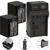 BM Premium Pack of 2 NP-FV70 Batteries and Battery Charger for Sony Handycam Camcorders