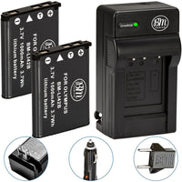 BM Premium 2 Pack of LI-40B, LI-42B Batteries and Battery Charger for Olympus Tough 3000, TG-310, TG-320, VR310, VR320, VR330 Cameras