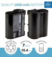 BM Premium 2 EN-EL15B Batteries for Nikon Z6, Z7, 1 V1, D500, D600, D610, D750, D780, D800, D800E, D810, D810A, D850, D7000 D7100 D7200 D7500 Cameras