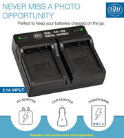 BM 2 Pack of DMW-BLG10 Batteries and Dual Bay Charger for Panasonic Lumix DC-ZS80 DC-GX9 DC-LX100 II DC-ZS200 DC-ZS70 GX80 GX85 ZS60 ZS100 GF6 GX7K