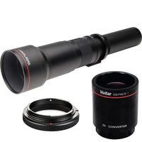 Long-Range 650mm-2600mm f/8 Manual Telephoto Zoom Lens for Canon SLR Cameras