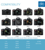 BM Premium EN-EL15B Battery and Charger for Nikon Z6 Z7 D780 D850 D7500 1 V1 D500 D600 D610 D750 D800 D800E D810 D810A D7000 D7100 D7200 Cameras