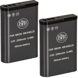 BM Premium 2 Pack of EN-EL23 Batteries for Nikon Coolpix B700, P600, P610, P900, S810c Digital Cameras