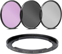 67mm Multi-Coated 3 Piece Filter Kit (UV-CPL-FLD) for Canon SX70 HS, SX1 is, SX10 is, SX20 is, SX30 is, SX40 HS Digital Cameras - Includes FA-DC67A Replacement Ring Adapter