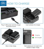 BM 2 NP-FZ100 Batteries and Dual Bay Charger for Sony a7S III, a6600, a7R IV, A7R III, A7R3, a7 III, Alpha A9, Alpha a9 II, Alpha 9R, Alpha 9S Cameras