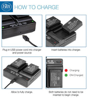 BM 2 LP-E17 Batteries and Dual Bay Charger for Canon EOS M6 Mark II, SL2, SL3, EOS RP, EOS M3, EOS M5, EOS M6, EOS Rebel T6i, T6s, T7i, T8i Cameras